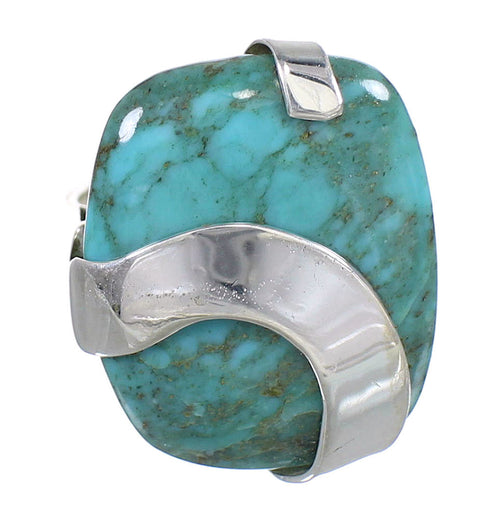 Genuine Sterling Silver And Turquoise Jewelry Ring Size 6-1/4 RX88742